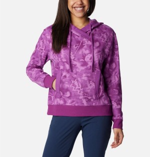 Purple Women's Columbia PFG Slack Water French Terry Hoodie | GRAZD-4169