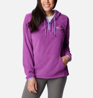 Purple Women's Columbia PFG Tidal Fleece Hoodie | SLIWH-3759