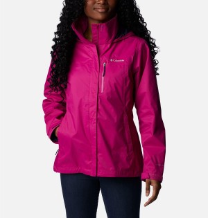 Purple Women's Columbia Pouration Rain Jacket | RNTIC-2974