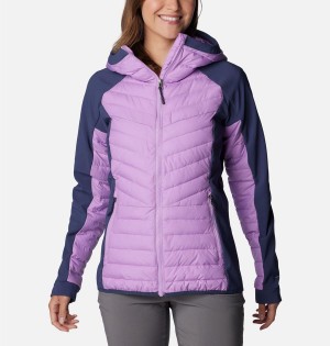 Purple Women's Columbia Powder Lite Hybrid Hooded Puffer Jacket | XRVDK-3549