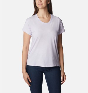 Purple Women's Columbia Sun Trek T-Shirt | ZEJUN-9176