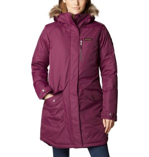 Purple Women's Columbia Suttle Mountain Long Insulated Coats | HWBLS-5123