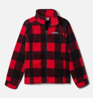 Red Kids' Columbia Benton Springs II Printed Fleece Jacket | KJPWN-9451