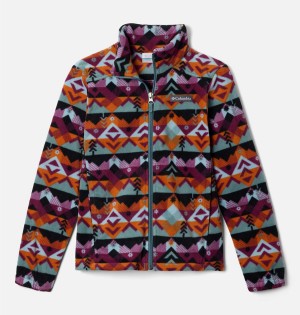 Red Kids' Columbia Castle Dale Printed Full Zip Fleece | KCROP-4396