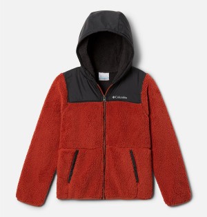 Red Kids' Columbia PHG Rugged Ridge Hooded Overlay Jacket | ZBJQV-2516