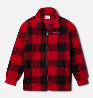 Red Kids' Columbia Rugged Ridge II Full Zip Sherpa Jacket | AVLYR-2596