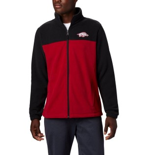 Red Men's Columbia Collegiate Flanker III - Arkansas Fleece Jacket | XDNUC-3420