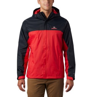 Red Men's Columbia Collegiate Glennaker Storm - Georgia Rain Jacket | ZHJCO-4705