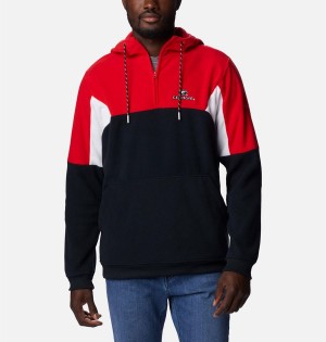 Red Men's Columbia Collegiate Lodge Fleece - Georgia Hoodie | KMBOW-0639