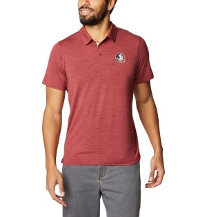 Red Men's Columbia Collegiate Tech Trail - Florida State Polo Shirt | LIPUC-1579