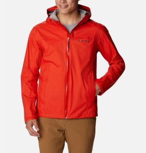 Red Men's Columbia EvaPOURation Rain Jacket | WFYTB-7853