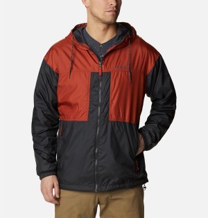 Red Men's Columbia Flash Challenger Lined Windbreaker | YPVWX-4286