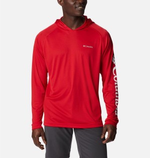 Red Men's Columbia Fork Stream Hoodie | QVPIS-9436