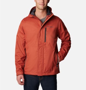 Red Men's Columbia Hikebound Rain Jacket | OEMXJ-1607