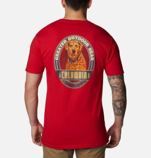 Red Men's Columbia Kingston Graphic T-Shirt | WBVGU-8951