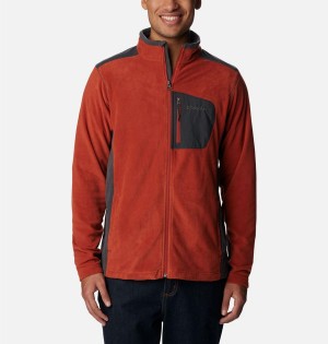 Red Men's Columbia Klamath Range Full Zip Fleece Jacket | FIEKR-8057