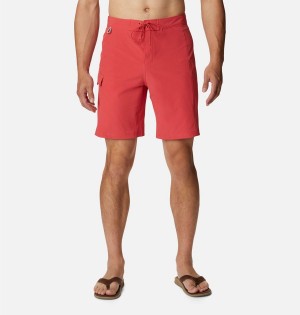 Red Men's Columbia PFG Terminal Tackle Board Shorts | WQNDZ-3421