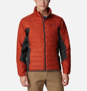 Red Men's Columbia Powder Lite Hybrid Insulated Puffer Jacket | FNHBV-7395