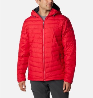 Red Men's Columbia Slope Edge Hooded Insulated Puffer Jacket | SYHPX-0679