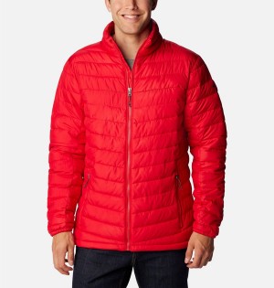 Red Men's Columbia Slope Edge Insulated Puffer Jacket | JXPTH-1420