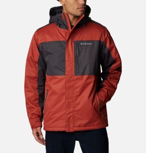 Red Men's Columbia Tipton Peak II Insulated Rain Jacket | EJMKN-3617