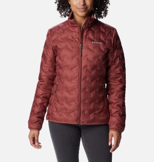 Red Women's Columbia Delta Ridge Puffer Jacket | NKFTU-0496