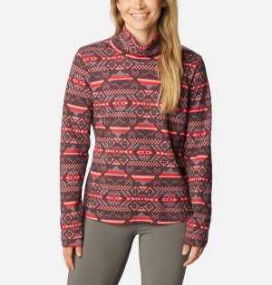 Red Women's Columbia Holly Hideaway Funnel Neck Long Sleeve Pullover | DBPOA-6421