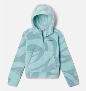 Turquoise Kids' Columbia Benton Springs Half Zip Fleece Pullover Hoodie | PHCVF-6849