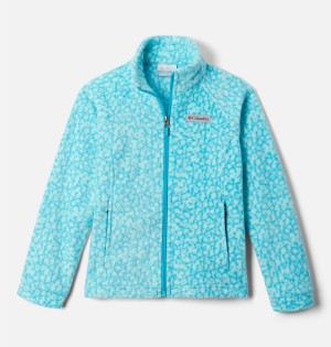 Turquoise Kids' Columbia Benton Springs II Printed Fleece Jacket | PYVGE-2405