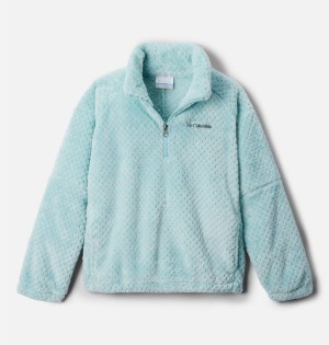 Turquoise Kids' Columbia Fire Side II Half-Zip Sherpa Fleece | DVGLT-7840