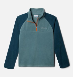 Turquoise Kids' Columbia Glacial Quarter Zip Pullover Fleece | LTQWB-1946