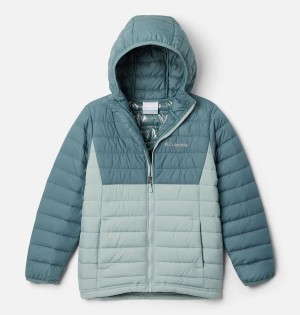 Turquoise Kids' Columbia Powder Lite Hooded Jacket | WVXMC-2540