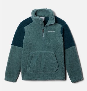 Turquoise Kids' Columbia Rugged Ridge III Half Zip Sherpa Pullover Fleece | VDOQT-1527