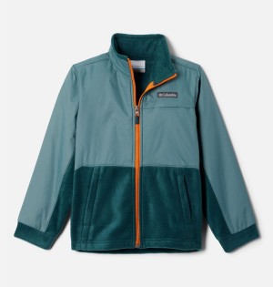 Turquoise Kids' Columbia Steens Mountain Overlay Fleece Jacket | UYDCQ-2501