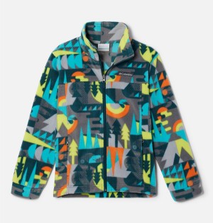 Turquoise Kids' Columbia Zing III Printed Fleece Jacket | XEHST-0687