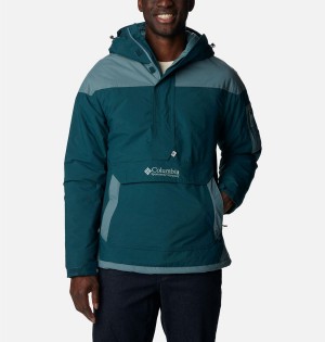 Turquoise Men's Columbia Challenger Anorak Insulated Puffer Jacket | GASLE-0386