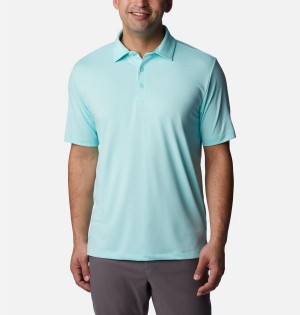 Turquoise Men's Columbia Drive Golf Polo Shirt | OSTYG-7981