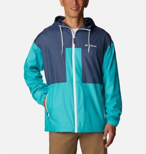 Turquoise Men's Columbia Flash Challenger Lined Windbreaker | DATRE-1096