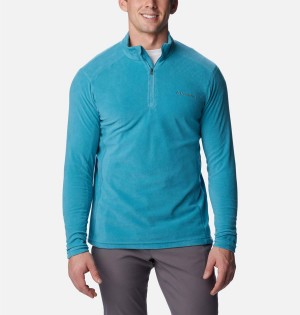 Turquoise Men's Columbia Klamath Range II Half Zip Fleece Pullover | VMQGJ-6328