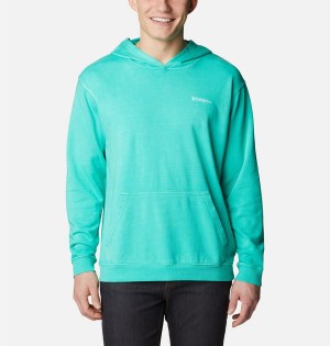 Turquoise Men's Columbia Lodge French Terry Novelty Hoodie | KYVBZ-1958