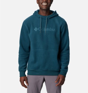 Turquoise Men's Columbia Steens Mountain Hoodie | HFCTI-0698