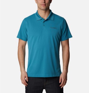 Turquoise Men's Columbia Utilizer Polo Shirt | VKPFG-0124