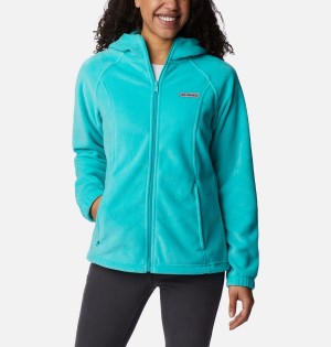 Turquoise Women's Columbia Benton Springs Full Zip Hoodie Fleece Jacket | EOHBW-0485