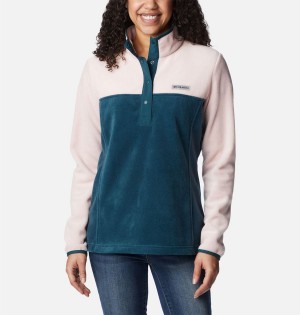 Turquoise Women's Columbia Benton Springs Half Snap Fleece Pullover | PQROK-2106