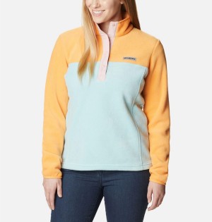 Turquoise Women's Columbia Benton Springs Half Snap Fleece Pullover | VPATL-9824