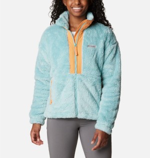 Turquoise Women's Columbia Boundless Discovery Full Zip Sherpa Fleece Jacket | NRZIU-4917