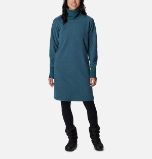 Turquoise Women's Columbia Boundless Trek Fleece Dress | CSZIP-2597