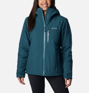 Turquoise Women's Columbia Explorer's Edge Insulated Puffer Jacket | FTAJI-0486