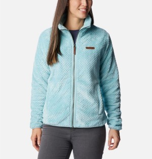 Turquoise Women's Columbia Fire Side II Sherpa Full Zip Fleece Jacket | FREUQ-0841