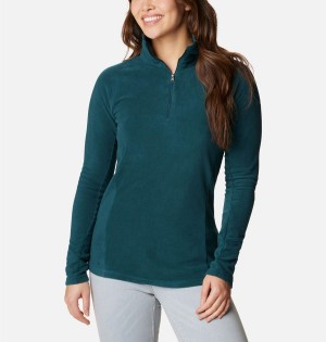 Turquoise Women's Columbia Glacial IV Half Zip Fleece Pullover | SHQFT-3829